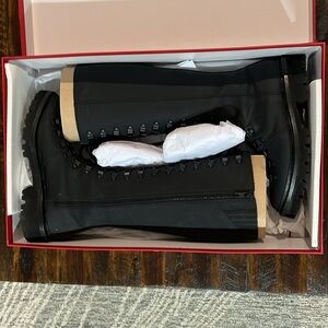 Grenson Nanette Knee-High Combat Boot in Black (US 8, UK 5.5)